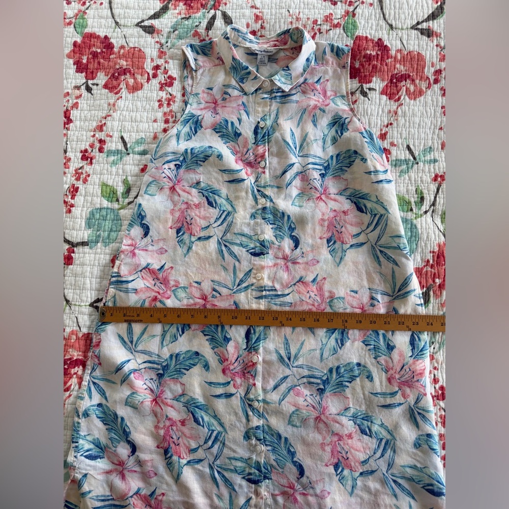 Tommy Bahama sleeves linen dress in tropical print - Picture 7 of 13